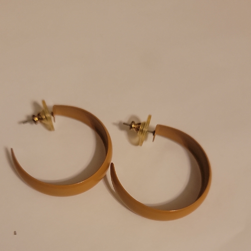 Elegant Tan Hoop Earrings